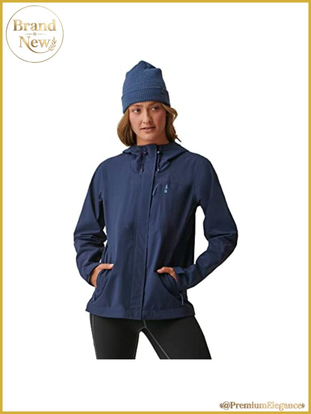 Women's Waterproof Rain Jacket Hooded Packable Windbreaker